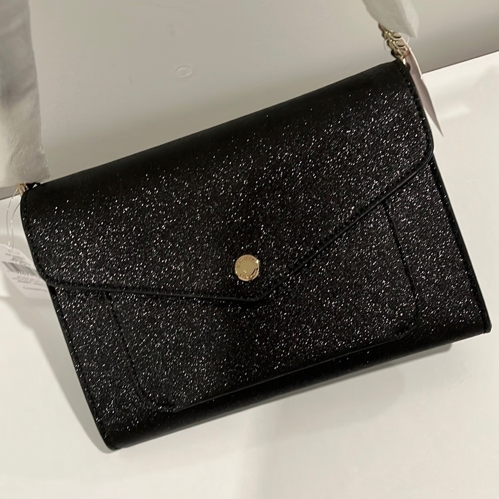 {NWT} KATE SPADE Glitter Fabric Flap Crossbody Handbag